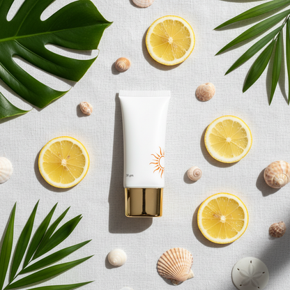 Solar Shield Sunscreen - Summer Flat Lay Lifestyle